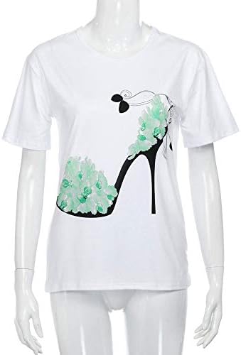 Дамски Hoody с кръгло деколте, Графична Памучен Струящаяся Тениска, Пролет, Плюс размери, Туника с Заниженными