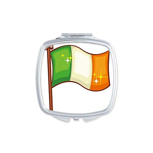 Блясък На Ирландския Национален Флаг В Деня На Св. Патрик Огледало Компактно Преносимо Карманное За Грим За