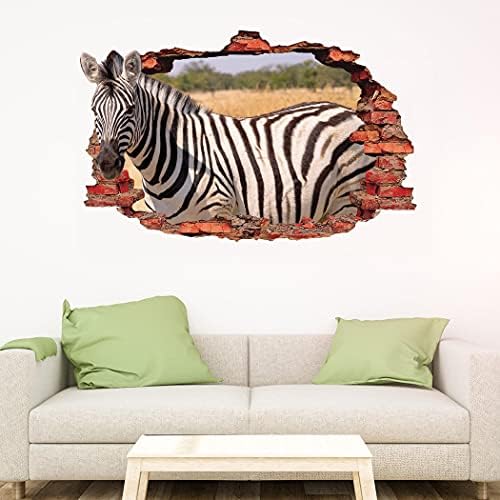 Стикер за стена с шарките на Зебра - Монтиране на изкуството във формата на животни - Зебра - 3D Принт За дома