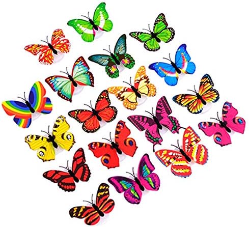 PAPABA 1 бр., които променят Цвета на Стикери За стена С Пеперуди, 3D Светещи Пеперуди, Стикер На Стената, Led