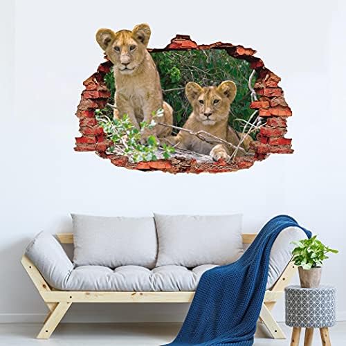 Семеен стикер на стената с лъв - Стенно изкуство с лъв - 3D Принт За дома - декорация за детска стая С Лъв -