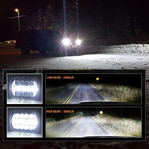 105 W 5x7 7x6 Инча Led Светлини на Далечния къси светлини, Съвместими с Jeep Wrangler YJ Cherokee XJ H6054 H5054