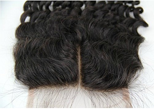 DaJun Hair 6A Лейси Горната Закопчалка в средната част 5 5 18 Избелени Възли колоритен малайзия естествен косъм, Дълбока Вълна от Естествен Цвят