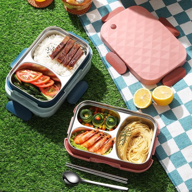 SHUCHENGMAOYI 3 Отделения за обяд Bento Box Запечатан Контейнер за обяд, не съдържа BPA, могат да се мият в