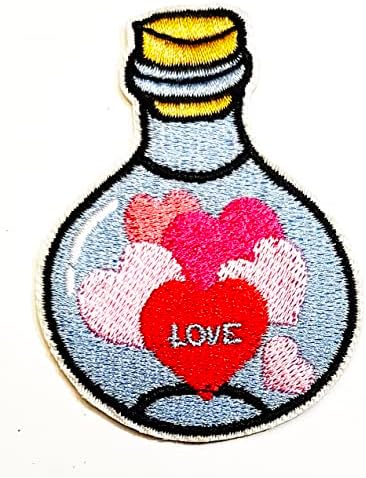Kleenplus Hearts Стъклена Бутилка Ивици Карикатура Децата Стикер Изкуство Знак, Символ Костюм Тениска на Якета,