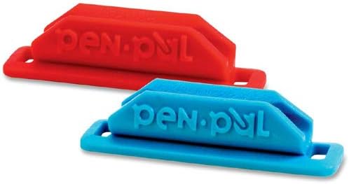 Държач за химикалки/моливи Pen Pal, гума, самоклеящийся, 5 опаковки / Всичко от един цвят, Плюс Бонус нож за отваряне на писма AdvanageOP на поръчка (асорти)