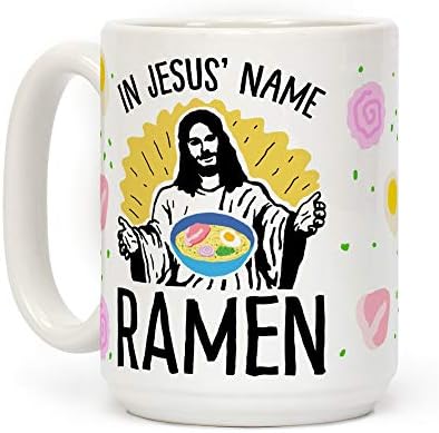 Керамични Кафеена Чаша LookHUMAN In Jesus'Name Ramen Бяла 15 Грама