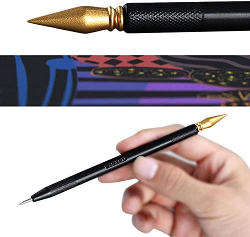 Цветна дръжка с двоен фитил /Писалка за рисуване върху хартия /Expert Edition / Черно-Златист дизайн / 10 бр.