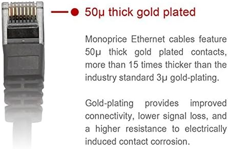 Свързване на Ethernet кабел Monoprice Cat6 - 5 Метра - Червен, RJ-45, Блокирани, 550 Mhz, UTP, Чисти гола носа