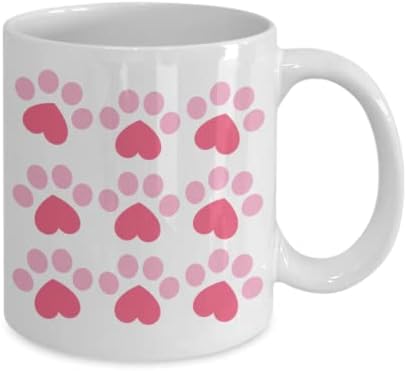Кафеена Чаша за Любителите на кучета, Подарък за Деня на майката, Сърдечни Лапи