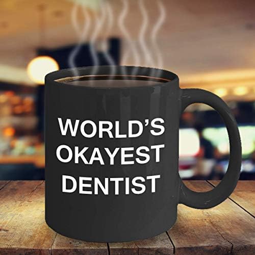 Най-добрия зъболекар в света - Черна Порцеланова Забавно Кафеена Чаша и чашата за Кафе, За Подаръци 11 грама