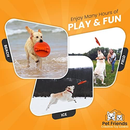 Frisbone Пет Friends PRO, Куче на летяща чиния, Удобен захват за куче голяма порода, Здрава, плаващ лихвен играчка-Фризби за кучета за игри на плажа и езерото, естествен каучу?