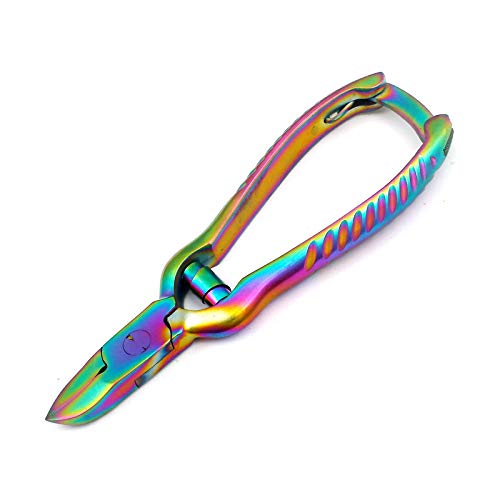 Професионална Педикюрная Щипчица за нокти DDP Titanium Galaxy Multi Color Rainbow с Пружинкой Barel и Закрепване Отзад