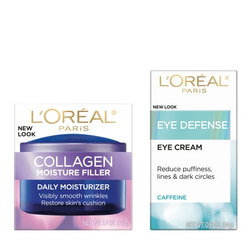 Дневен и нощен хидратиращ крем за лице L ' Oreal Paris с колаген, 1,7 мл + Крем за защита на очите Dermo-Experience