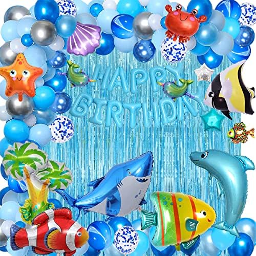 YinQin 176 БР. Украса за Парти в чест на рождения Ден на Океана, с помпа за балони, лепило под формата на ленти