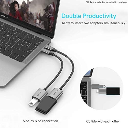 Адаптер Tek Styz USB-C USB 3.0 е обратно Съвместим с датчиците OnePlus Ace OTG Type-C/PD за мъже и USB 3.0 за