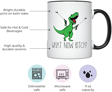 Чаша с динозавром YouNique Designs - Забавни чаши за Кафе, Преносима Кафеена чаша с 11 грама, Забавни Чаши за